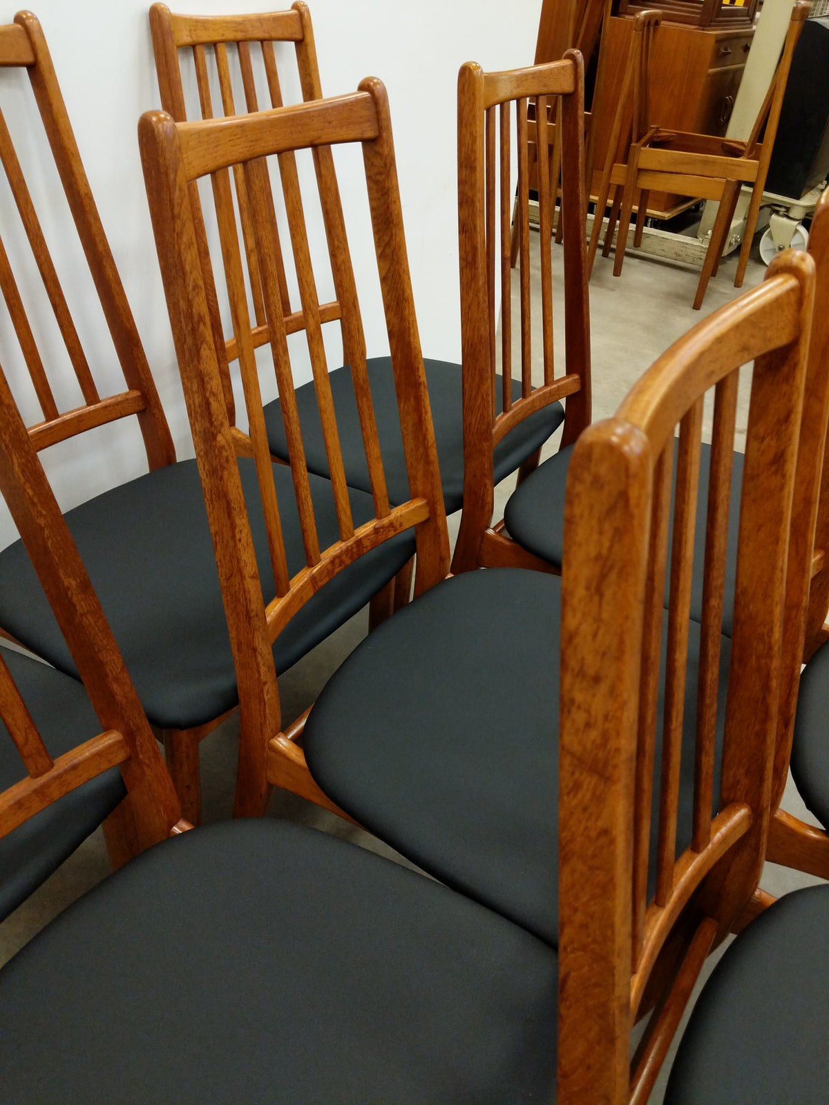 Set of 8 Vintage Mid Century Modern Teak Dining Chairs