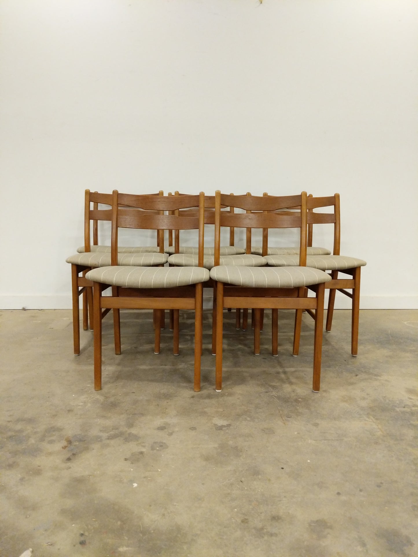 Set of 8 Vintage Danish Modern Dining Chairs